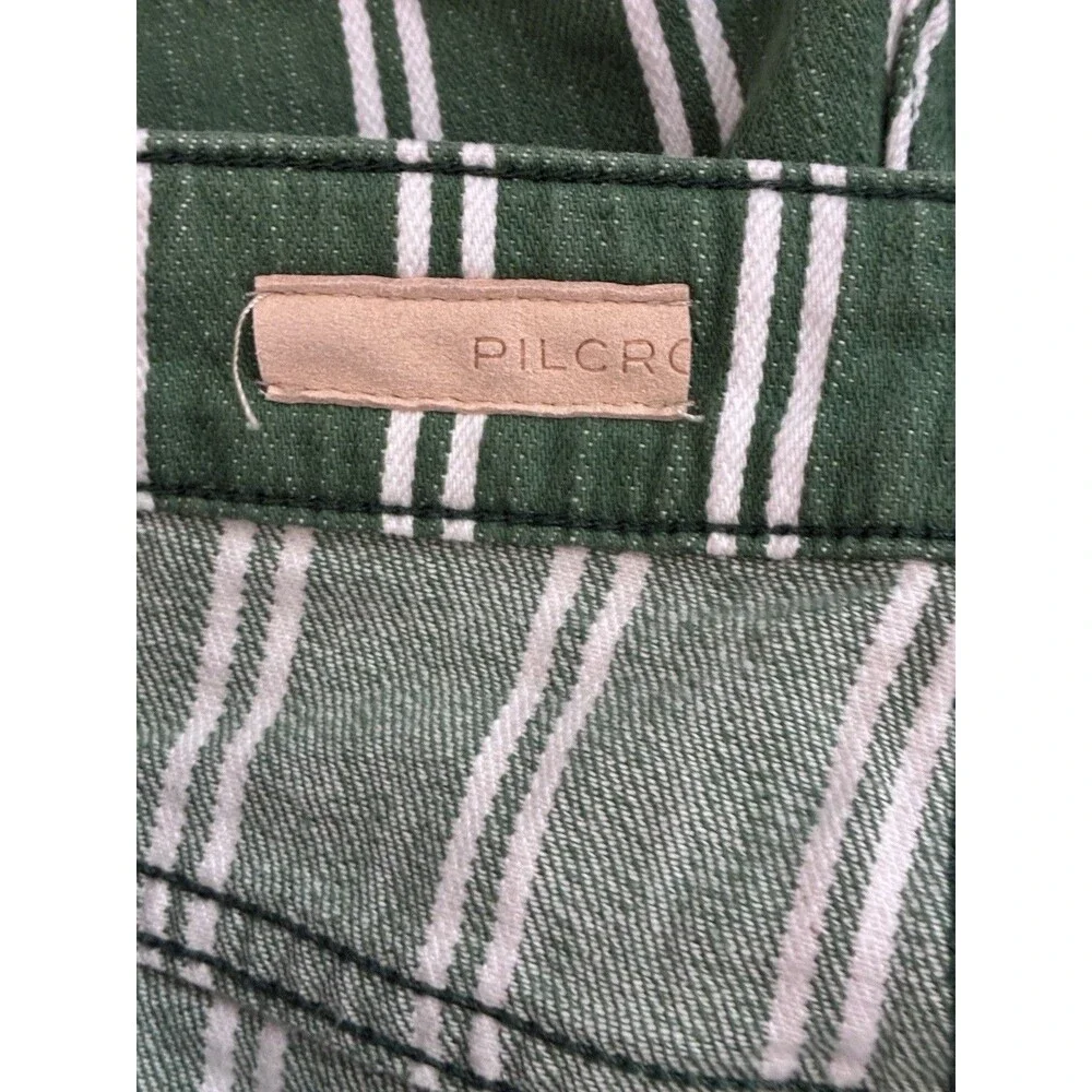 Pilcro Anthropologie Women’s Green Striped Cut Off Shorts Size 30 - Picture 3 of 7